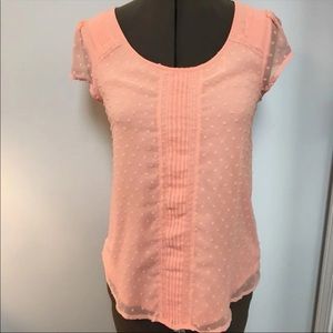 Lauren Conrad feminine peach short sleeve spring  blouse